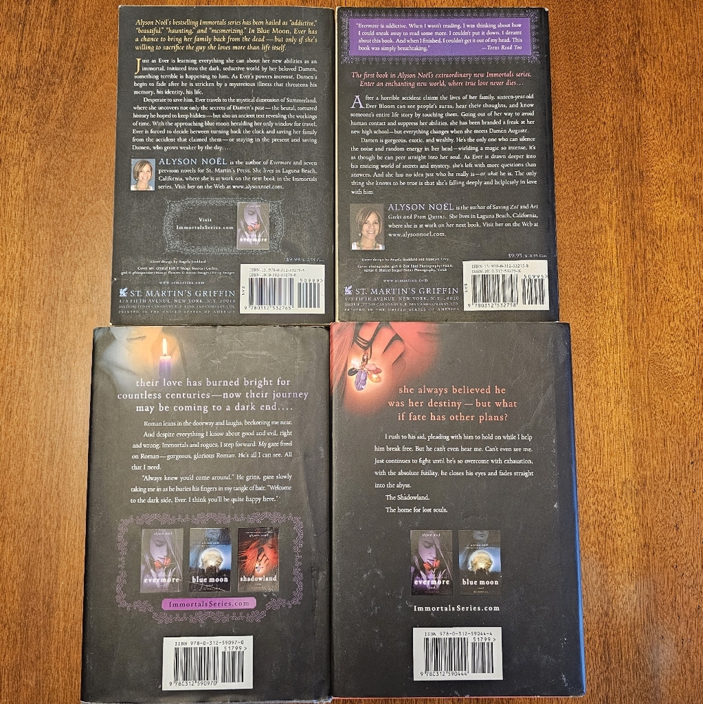 The Immortals Alyson Noël bundle of Blue Moon; Evermore; Shadowland; Dark Flame - Picture 2 of 6